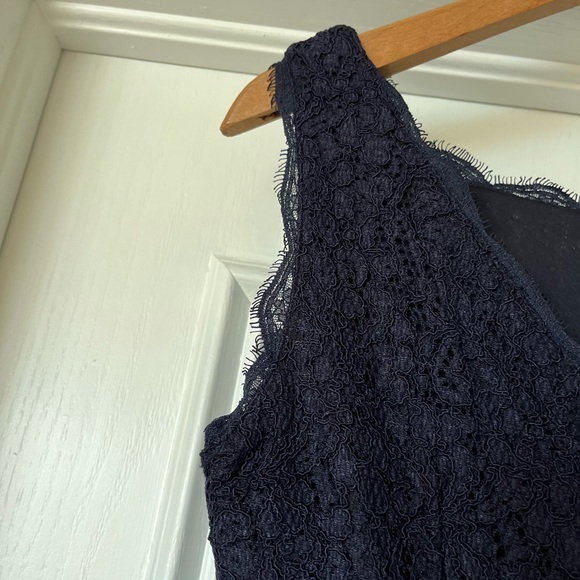 Adrianna Papell Women’s Size 8P 8 Petite Navy Blue Lace Sleeveless Sheath Dress - Picture 8 of 9